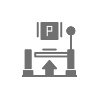 Parking gate icon with arrow
